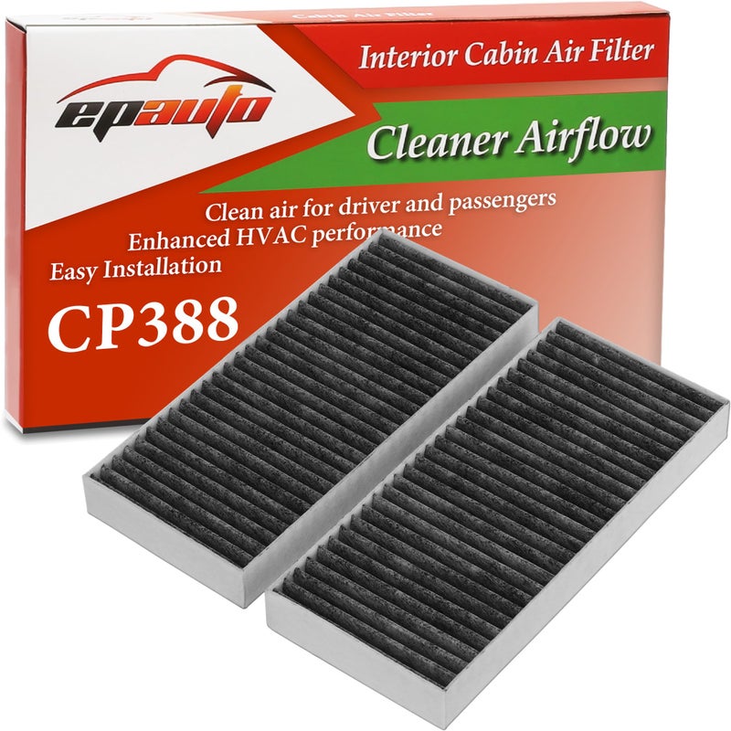 EPAuto فلتر هواء المقصورة الممتاز EPAuto CP388 (CF10388) يشمل استبدال الكربون النشط لسيارات نيسان أرمادا V8 (2005-2015)، NV2500/NV3500 V8 (2012-2014)، تيتان (2004-2015)، إنفينيتي QX56 (2004-2010) - Image 1